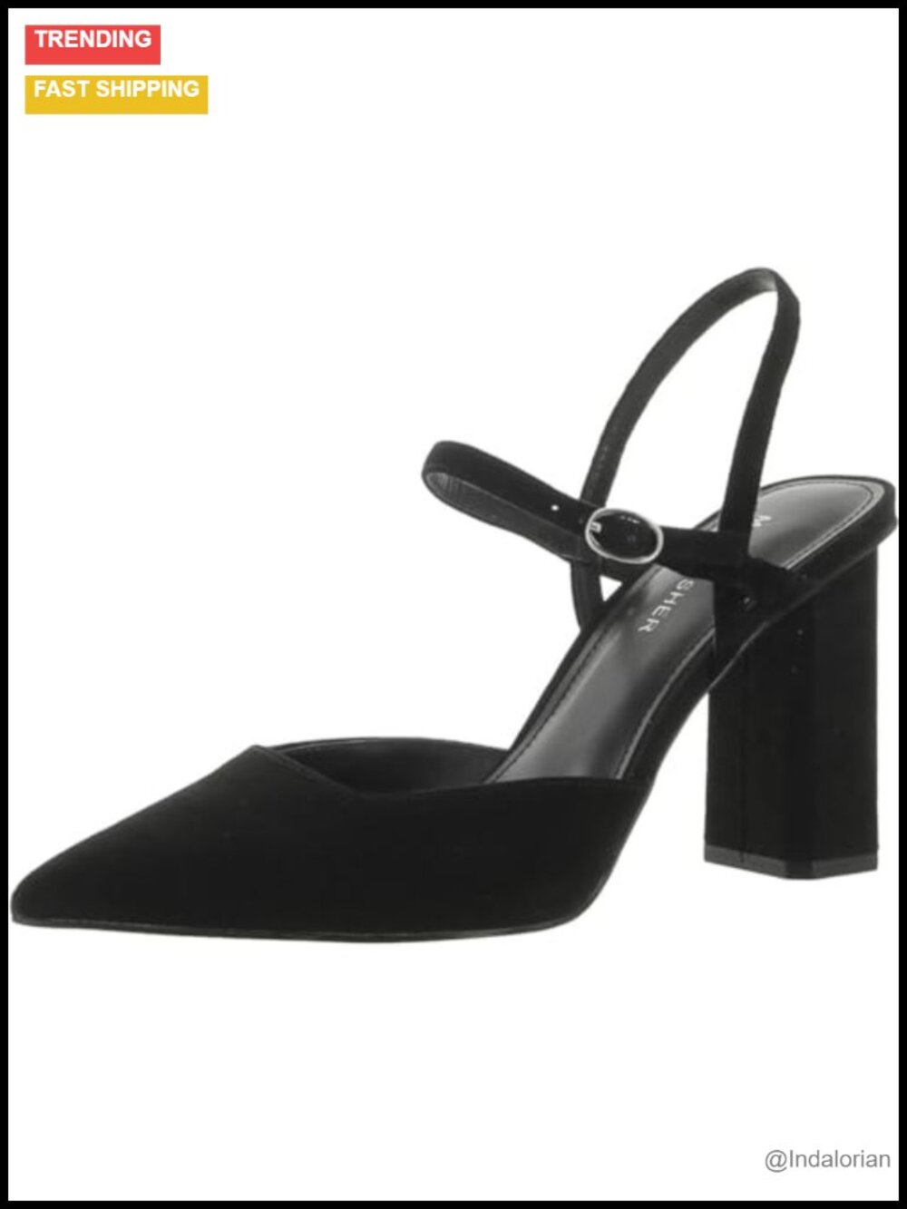 Pointed Toe Block Heel Ankle Strap Dress Pumps Suede